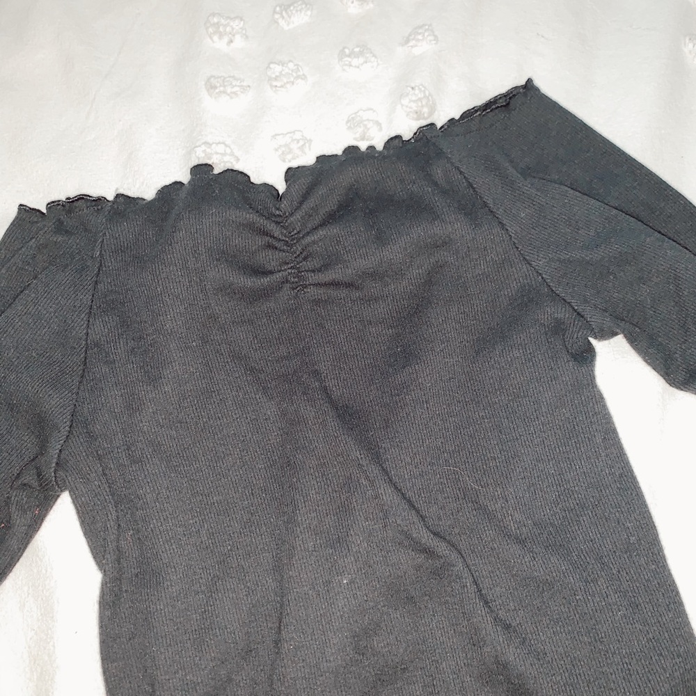 off the shoulder black long sleeve